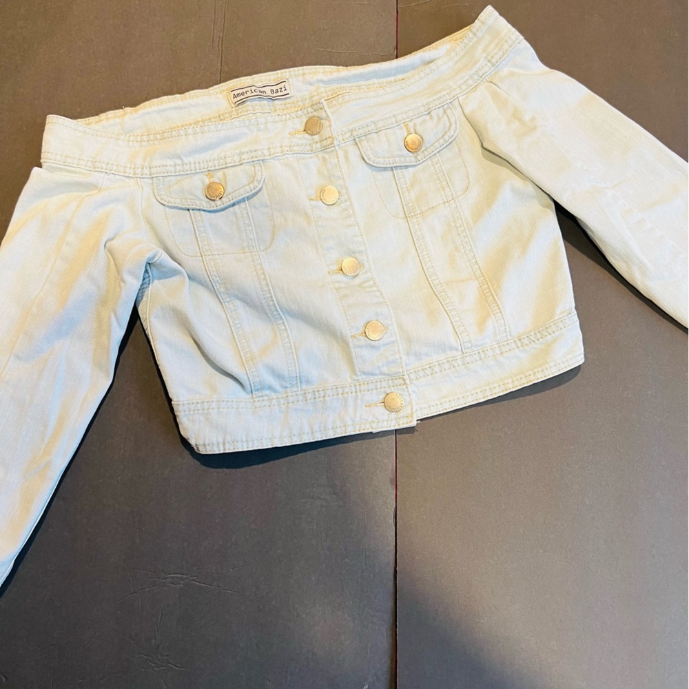 Amerizan Bazi Long Sleeve Jean Top Size S